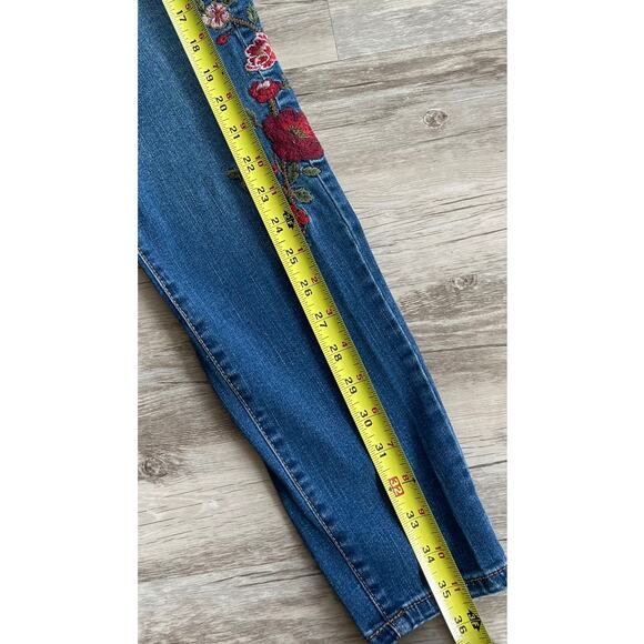 MOSSIMO Womens Denim High Rise Jegging Jeans size 6/28 Navy Blue Floral AJ09 - Picture 5 of 7